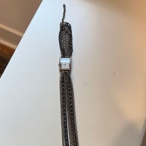 Chic Silver Chain Bracelet with Watch